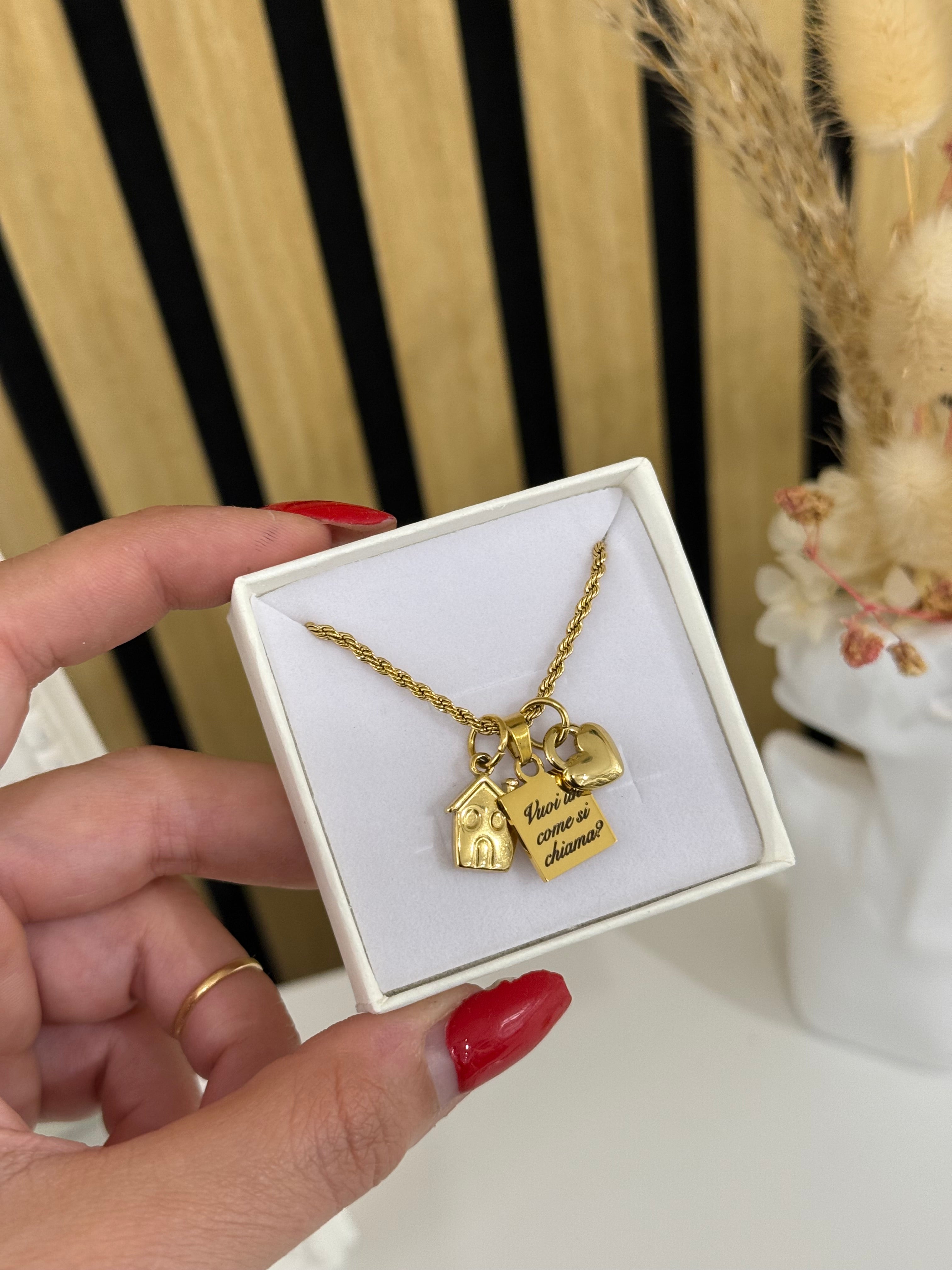 Ciondolo Cuoricino lucchetto