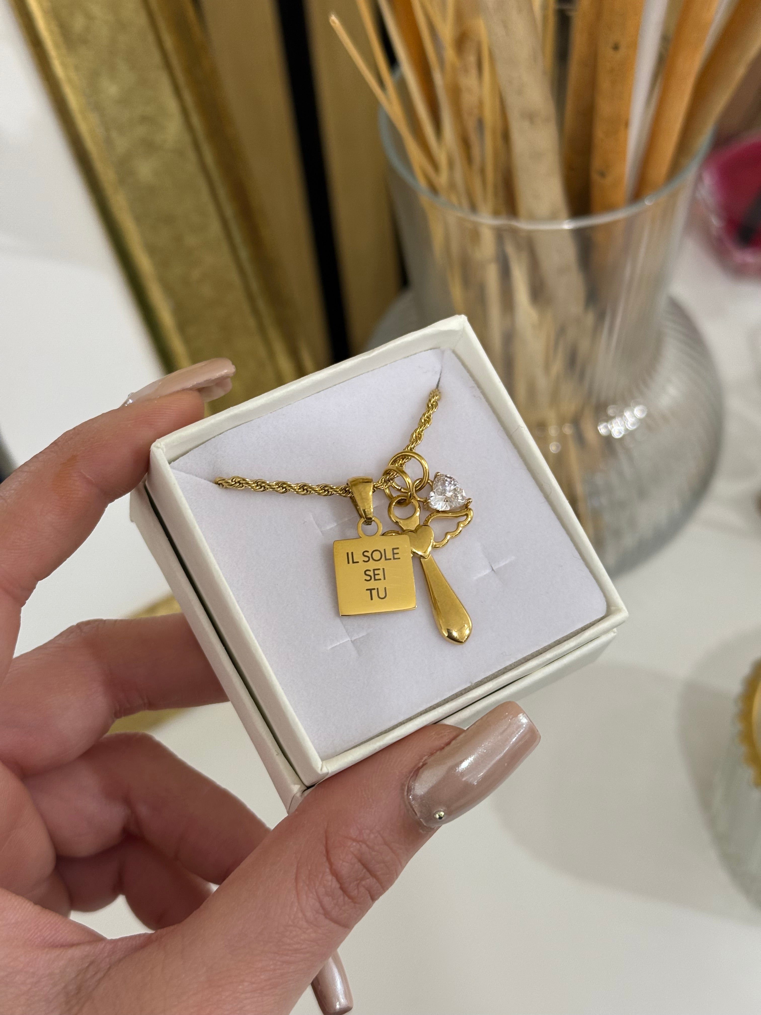 Ciondolo Croce angelica