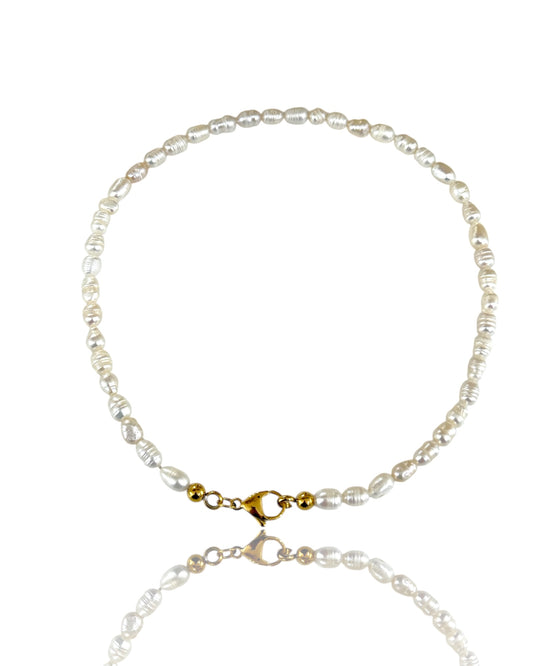 Collana Perle di fiume multiuso con moschettone portaciondoli