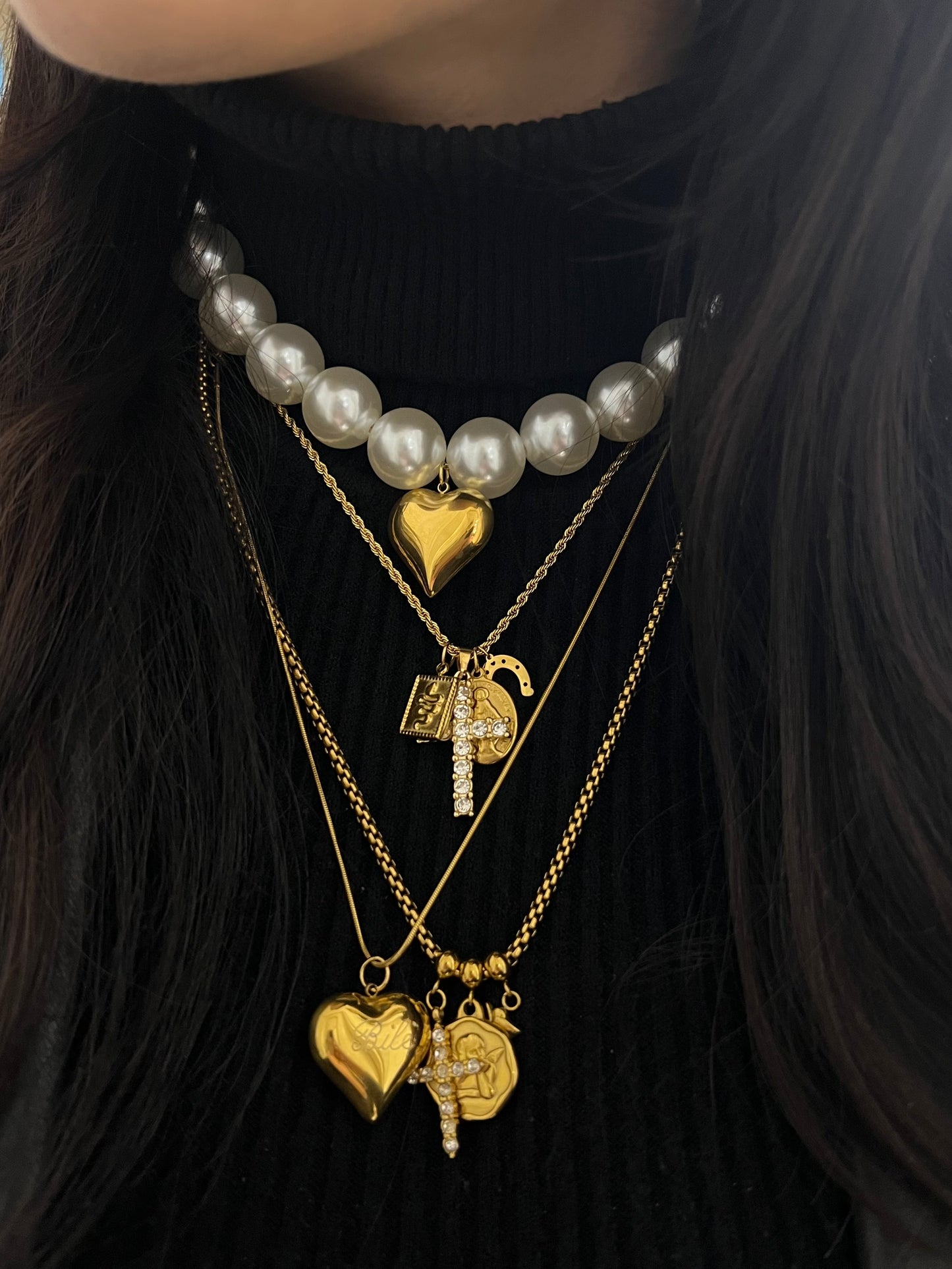 Collana Big Perla Love