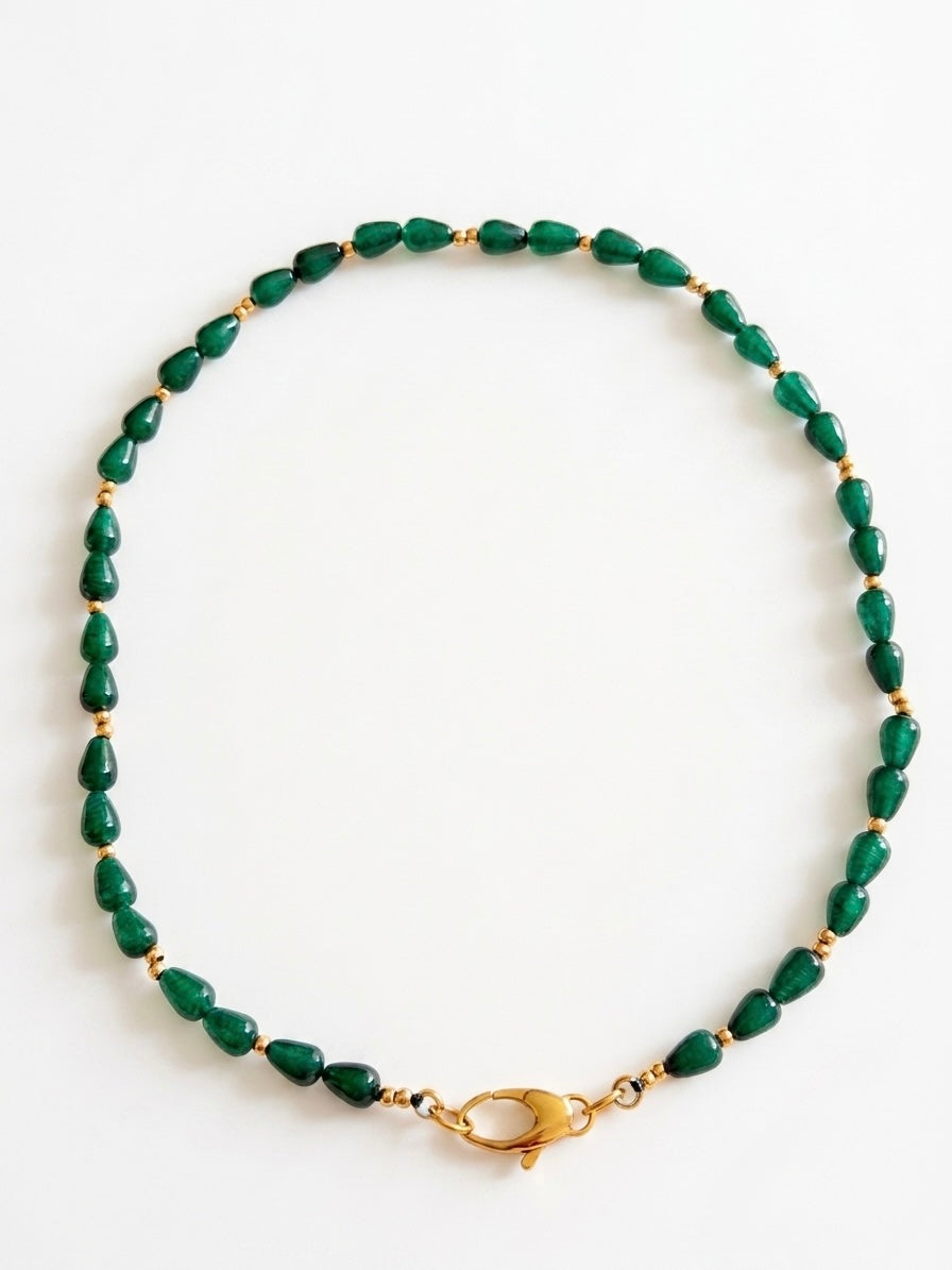 Collana Giada con moschettone porta ciondoli