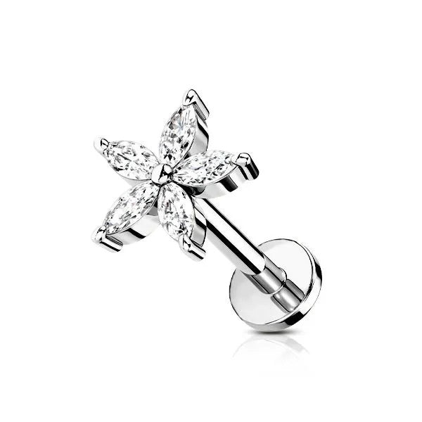 Piercing fiore Zirconato