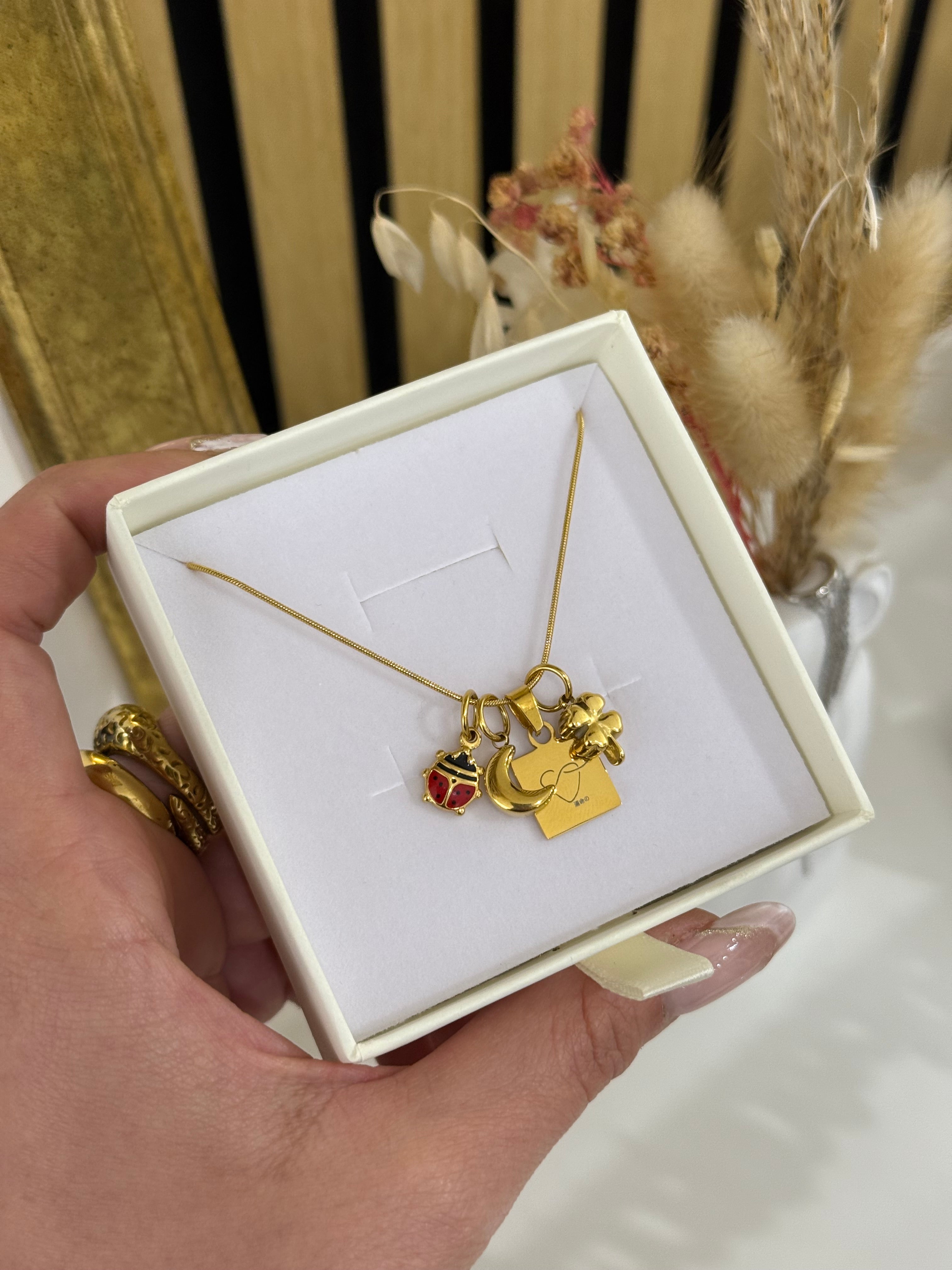 Ciondolo quadrifoglio Bombato