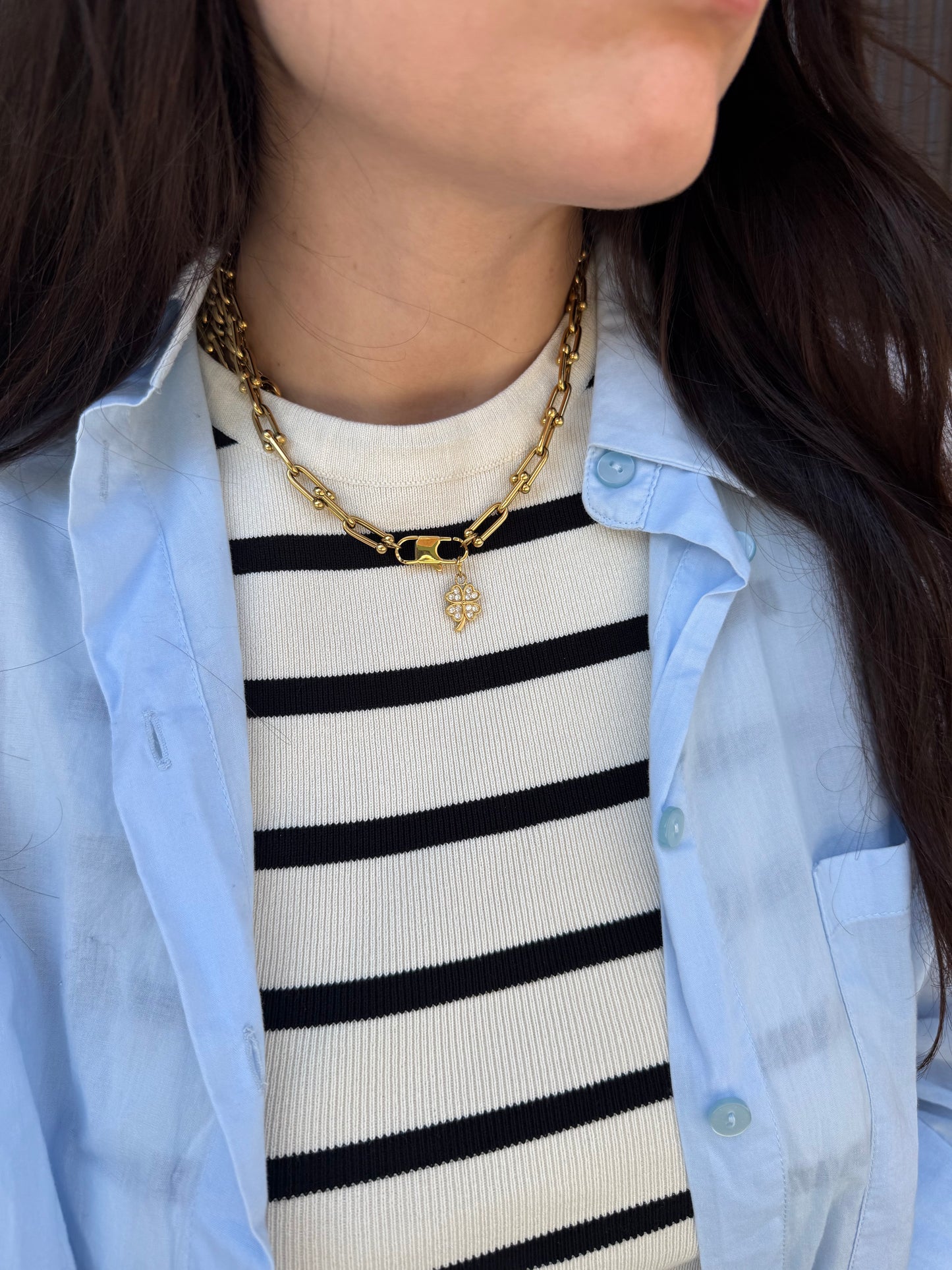 Collana amira con moschettone porta ciondoli