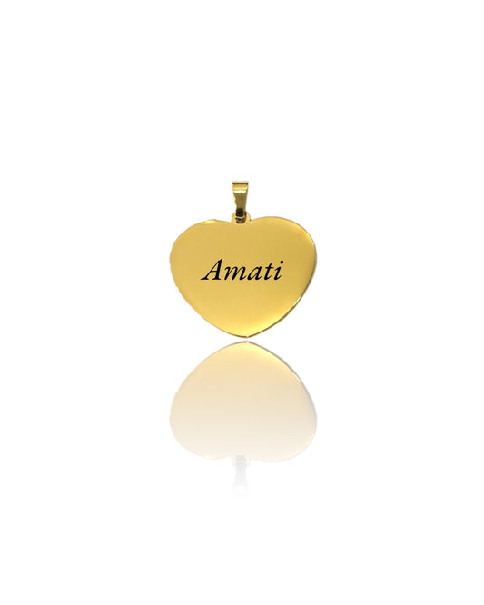 Ciondolo Cuore Piatto Personalizzabile