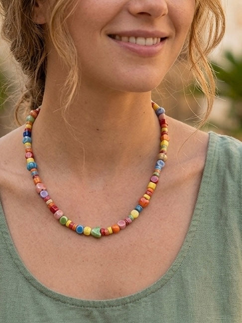 Sunset Love – Collana con Perline di Ceramica