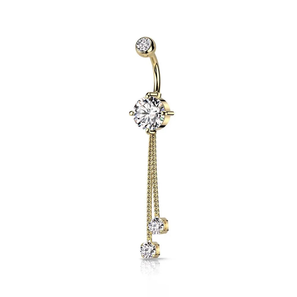 Piercing ombelico con catene pendenti