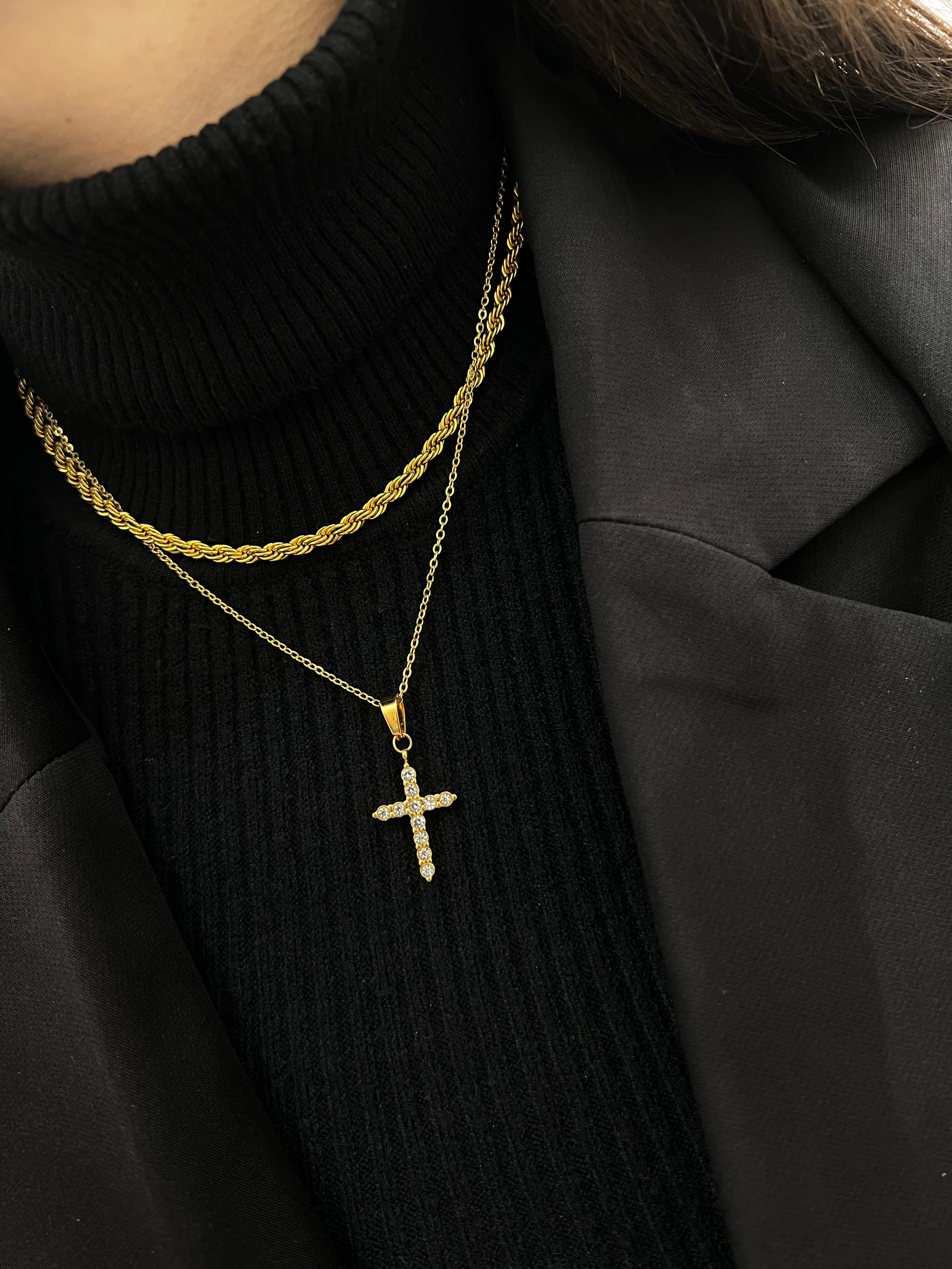 Collana Croce Zirconata Small - Bilè