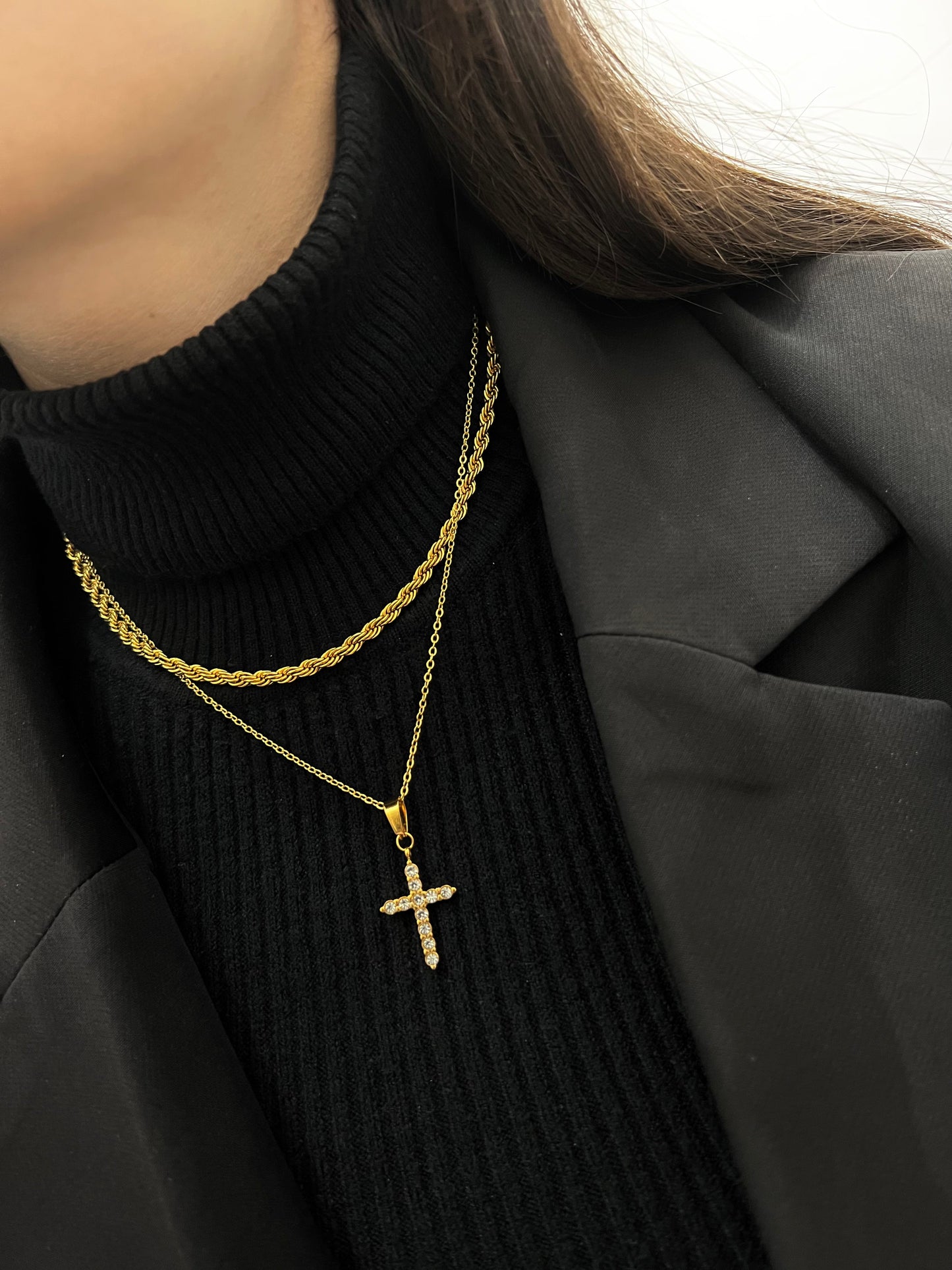 Collana Croce Zirconata Small