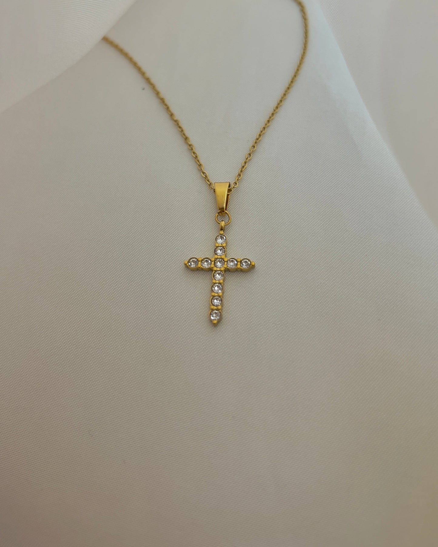 Collana Croce Zirconata Small
