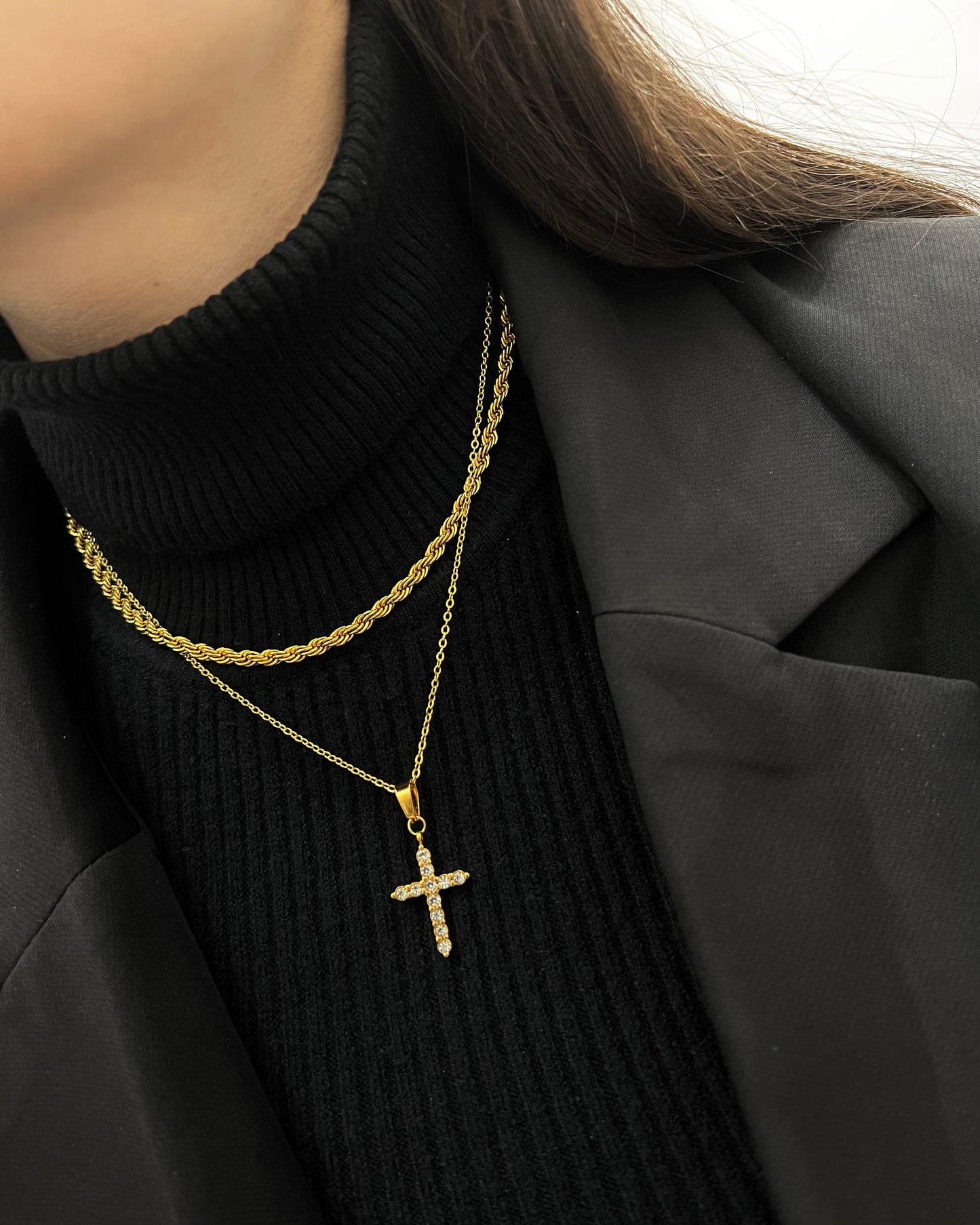 Collana Croce Zirconata Small