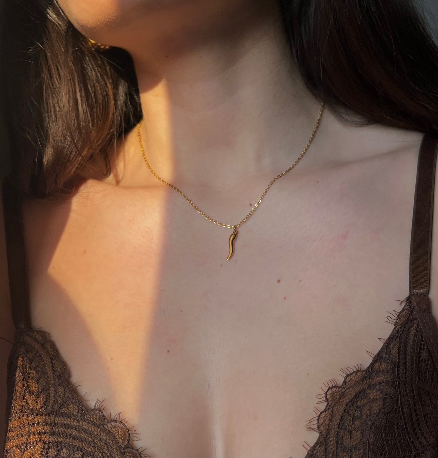 Collana corno portafortuna