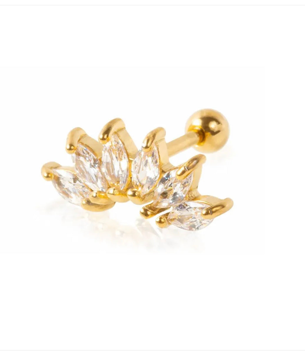 Piercing in acciaio chirurgico con ziconi