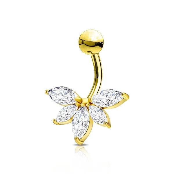Piercing Ombelico con Fiore Zirconato