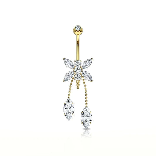Piercing omebelico con Farfalla Zirconata