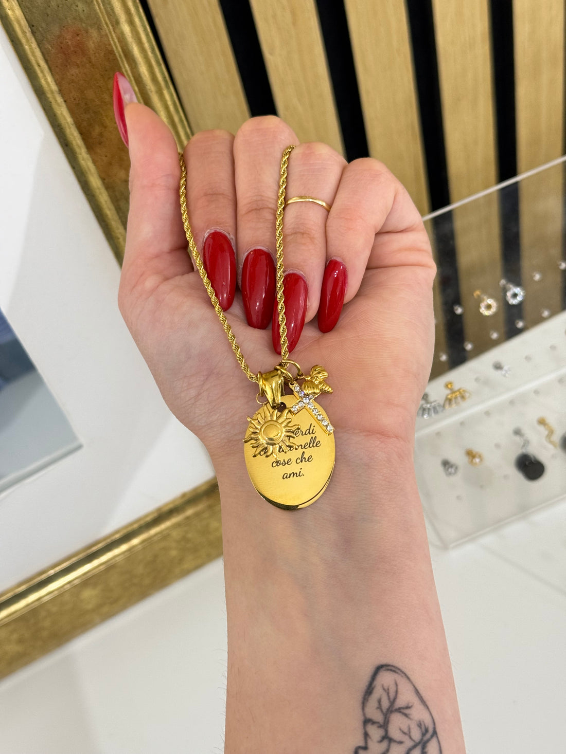 Ciondolo Crocetta Zirconata - Bilè