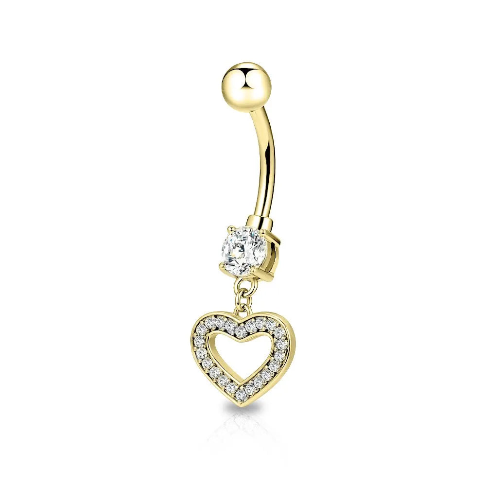 Piercing ombelico con cuore pendente