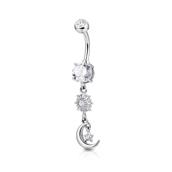 Piercing ombelico con catene pendenti