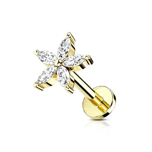 Piercing fiore Zirconato