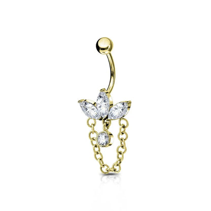 Piercing All’ombelico con catenella pendente