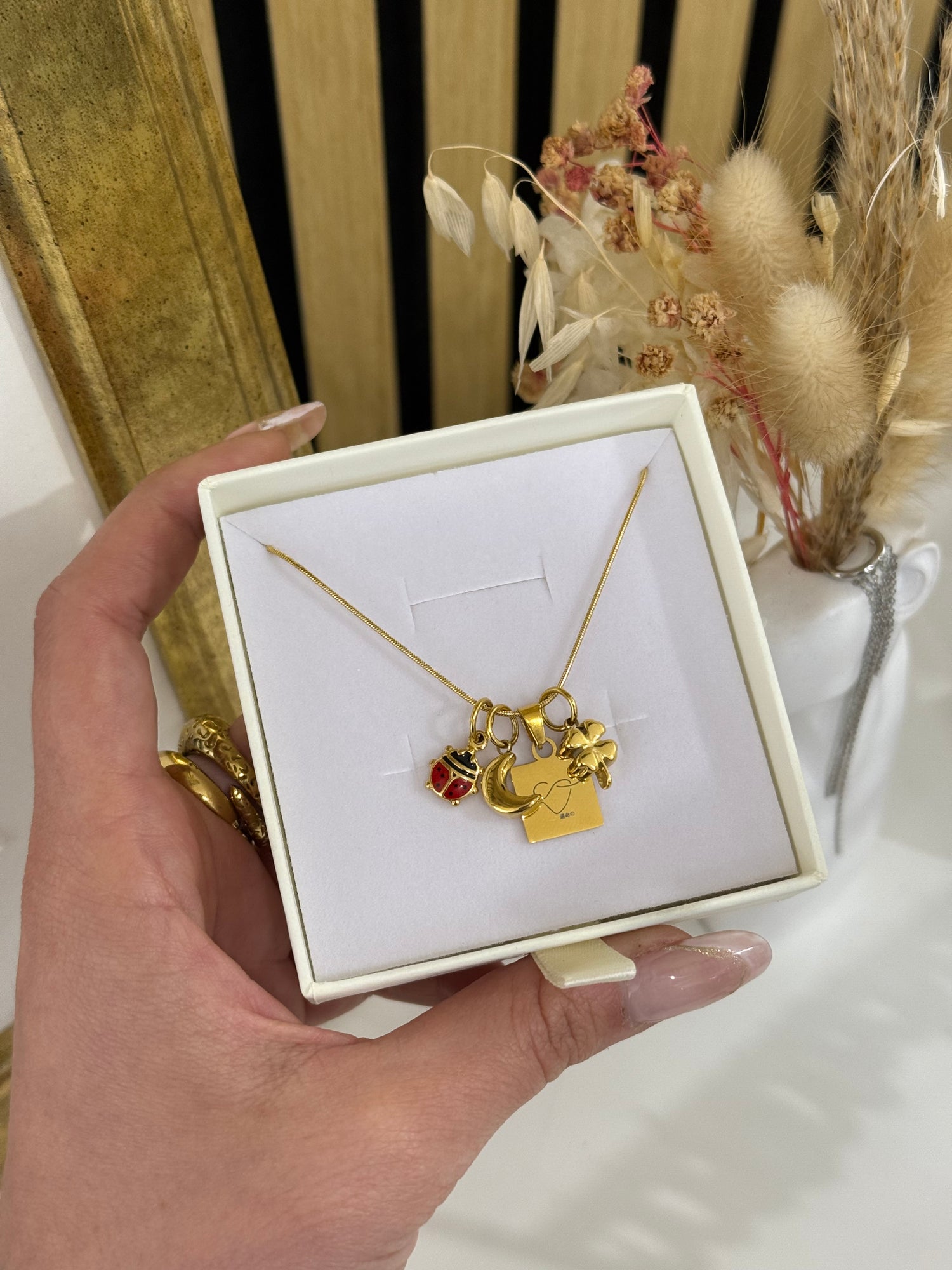 Ciondolo quadrifoglio Bombato