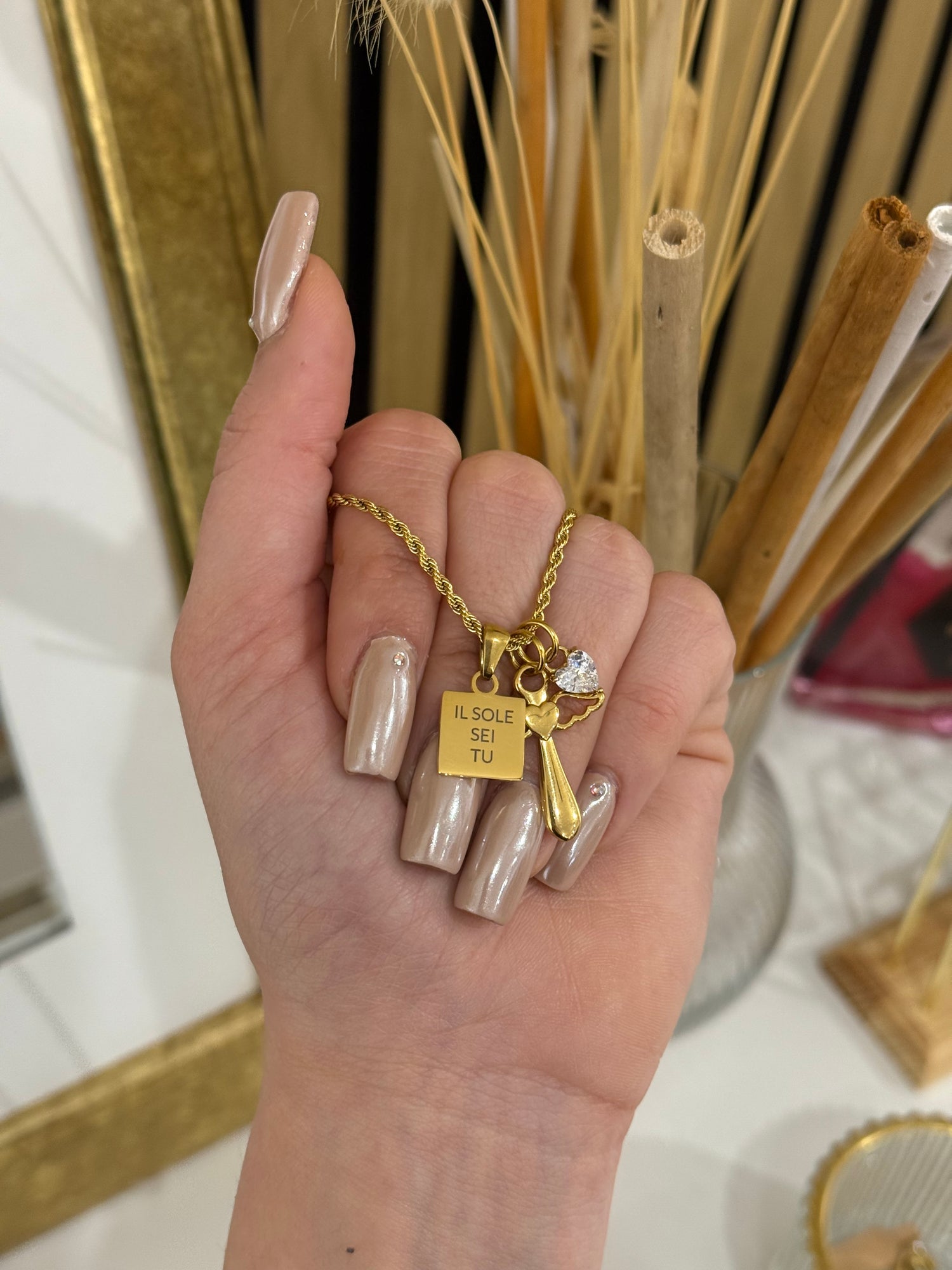 Ciondolo Croce angelica