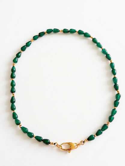 Collana Giada con moschettone porta ciondoli