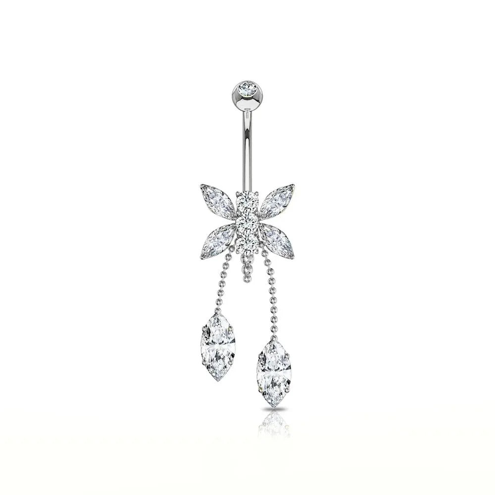 Piercing omebelico con Farfalla Zirconata