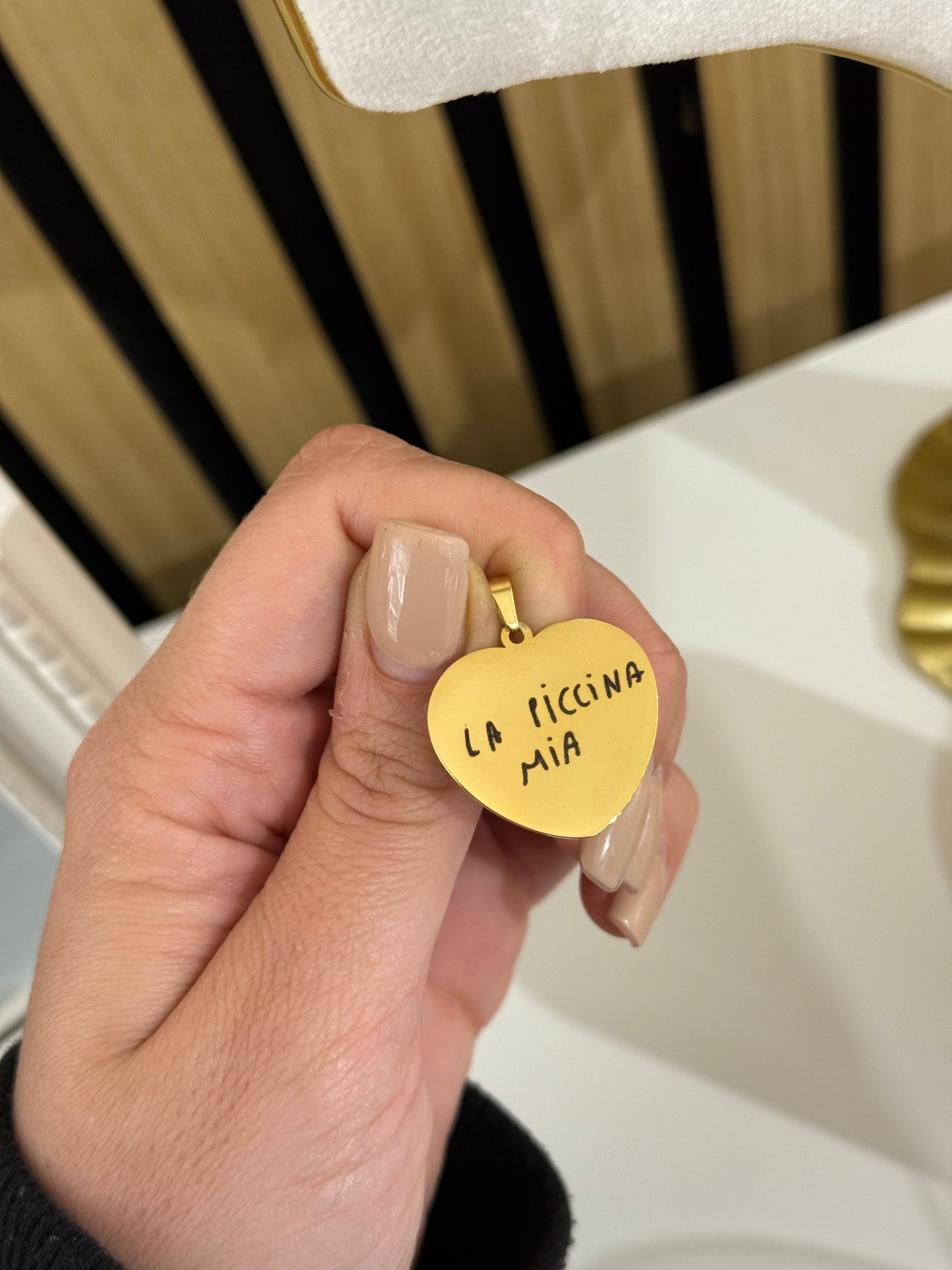 Ciondolo Cuore Piatto Personalizzabile - Bilè