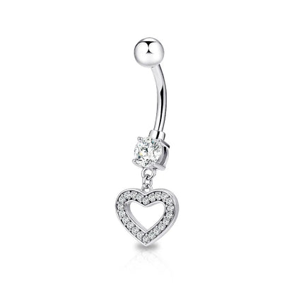 Piercing ombelico con cuore pendente