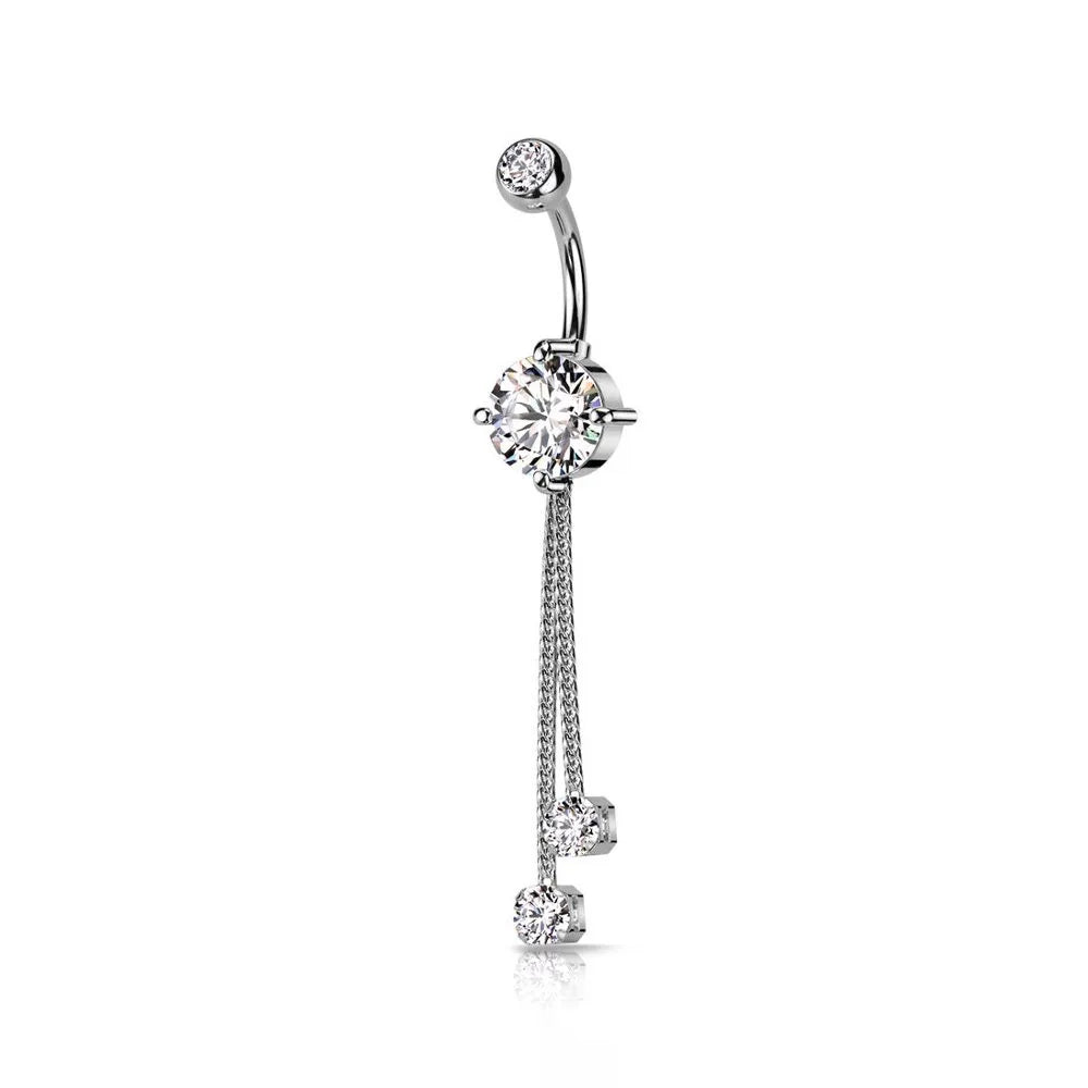 Piercing ombelico con catene pendenti