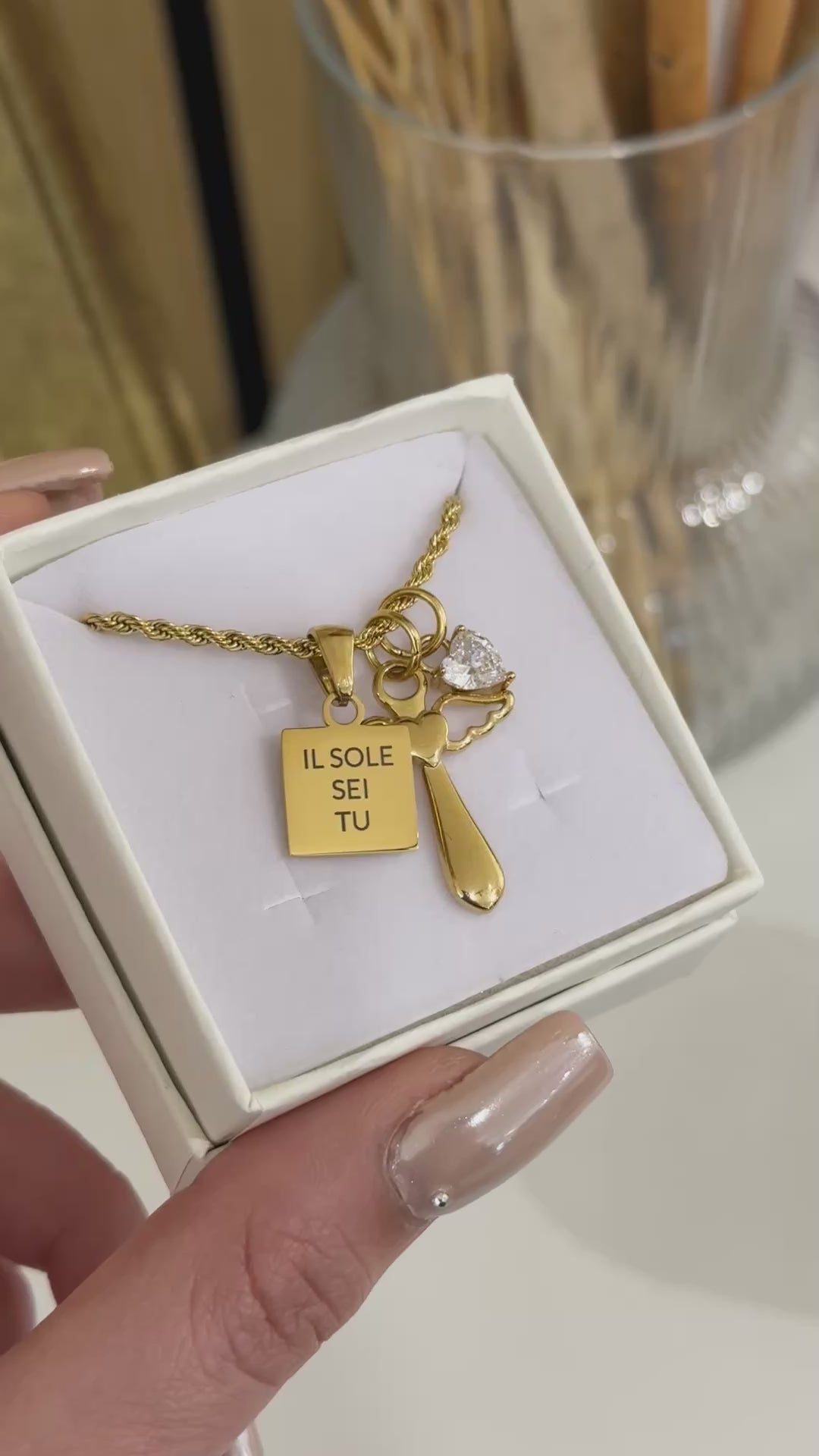 Ciondolo Croce angelica