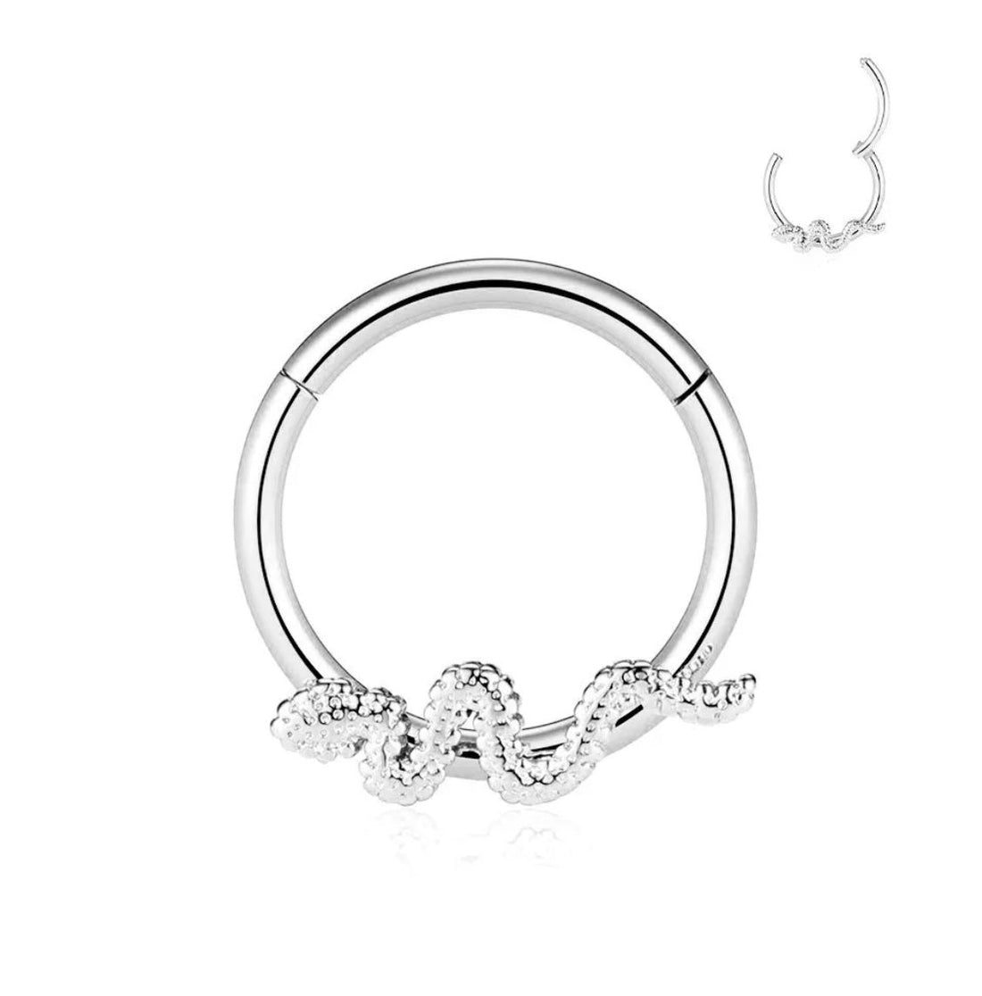 Cerchio clicker con Serpente in acciaio 316L - Bilè