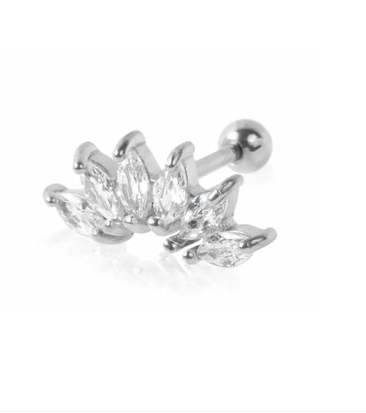 Piercing in acciaio chirurgico con ziconi