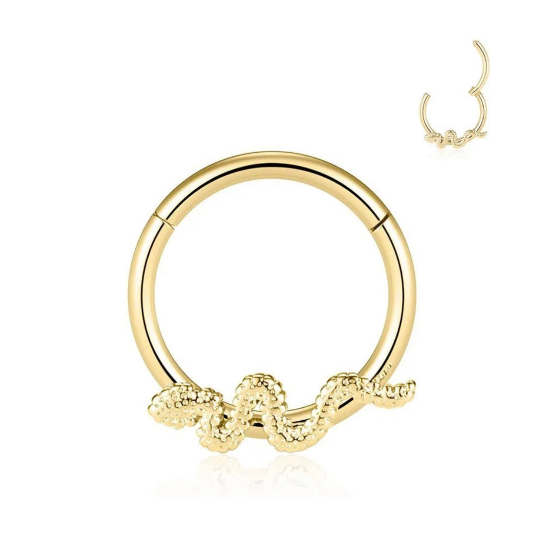 Cerchio clicker con Serpente in acciaio 316L - Bilè