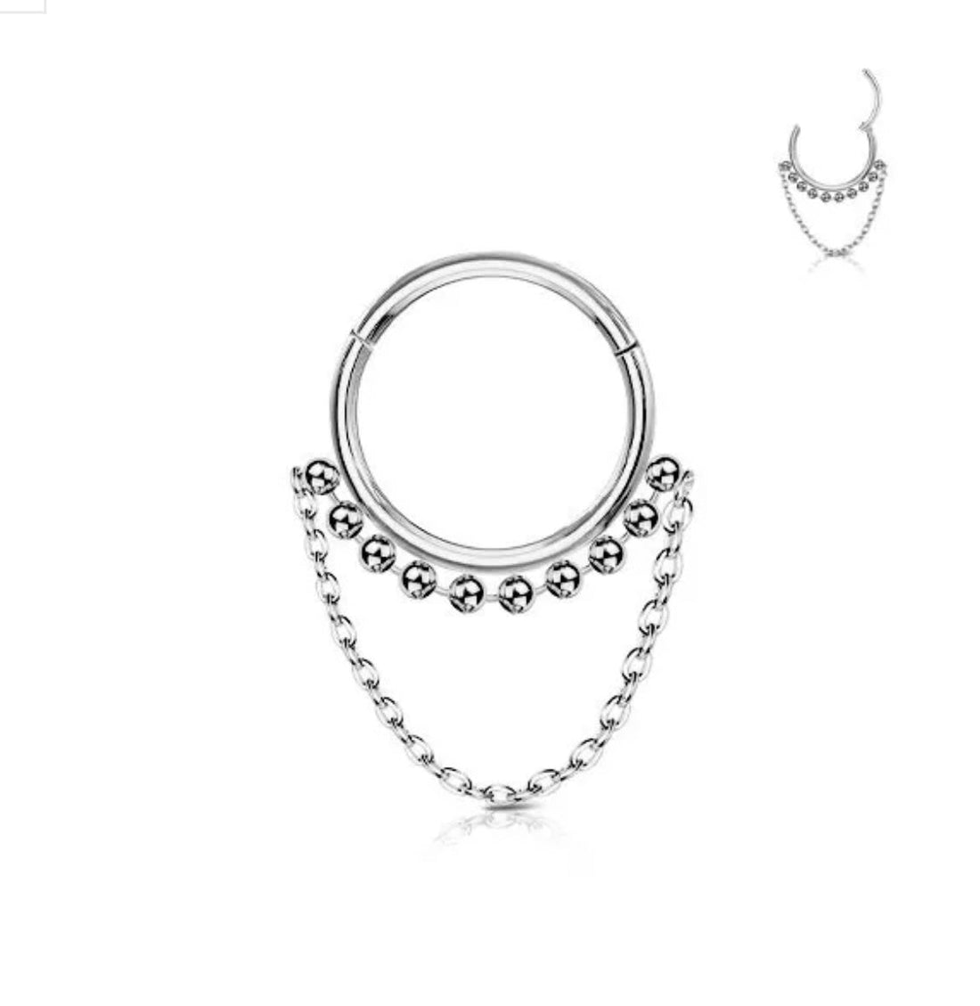 Cerchietto clicker con Catenine in acciaio 316L - Bilè