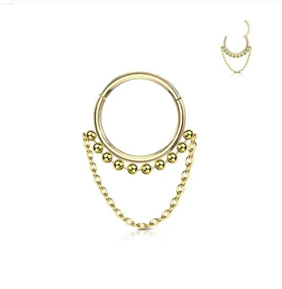 Cerchietto clicker con Catenine in acciaio 316L - Bilè