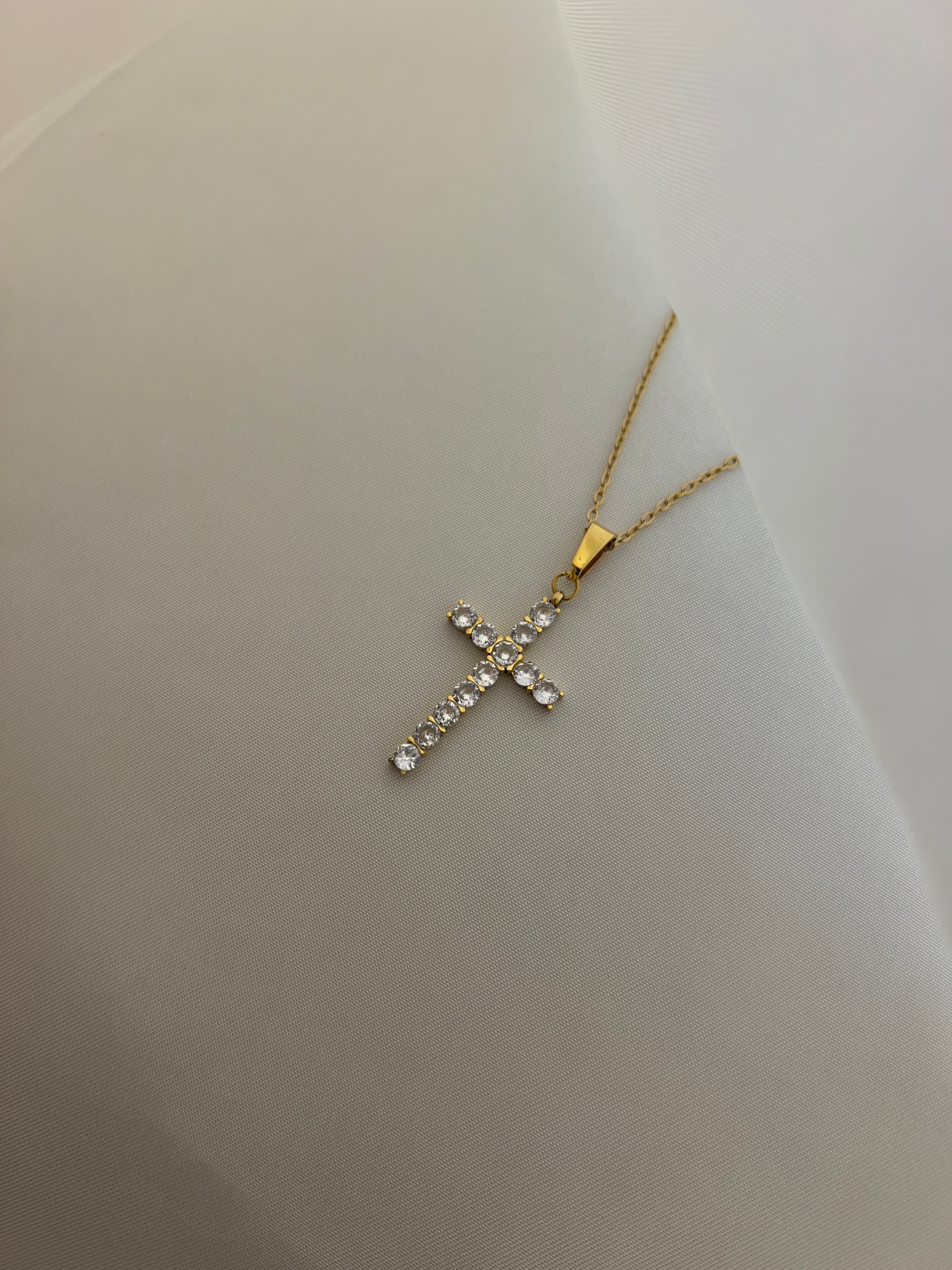 Collana Croce Zirconata big - Bilè