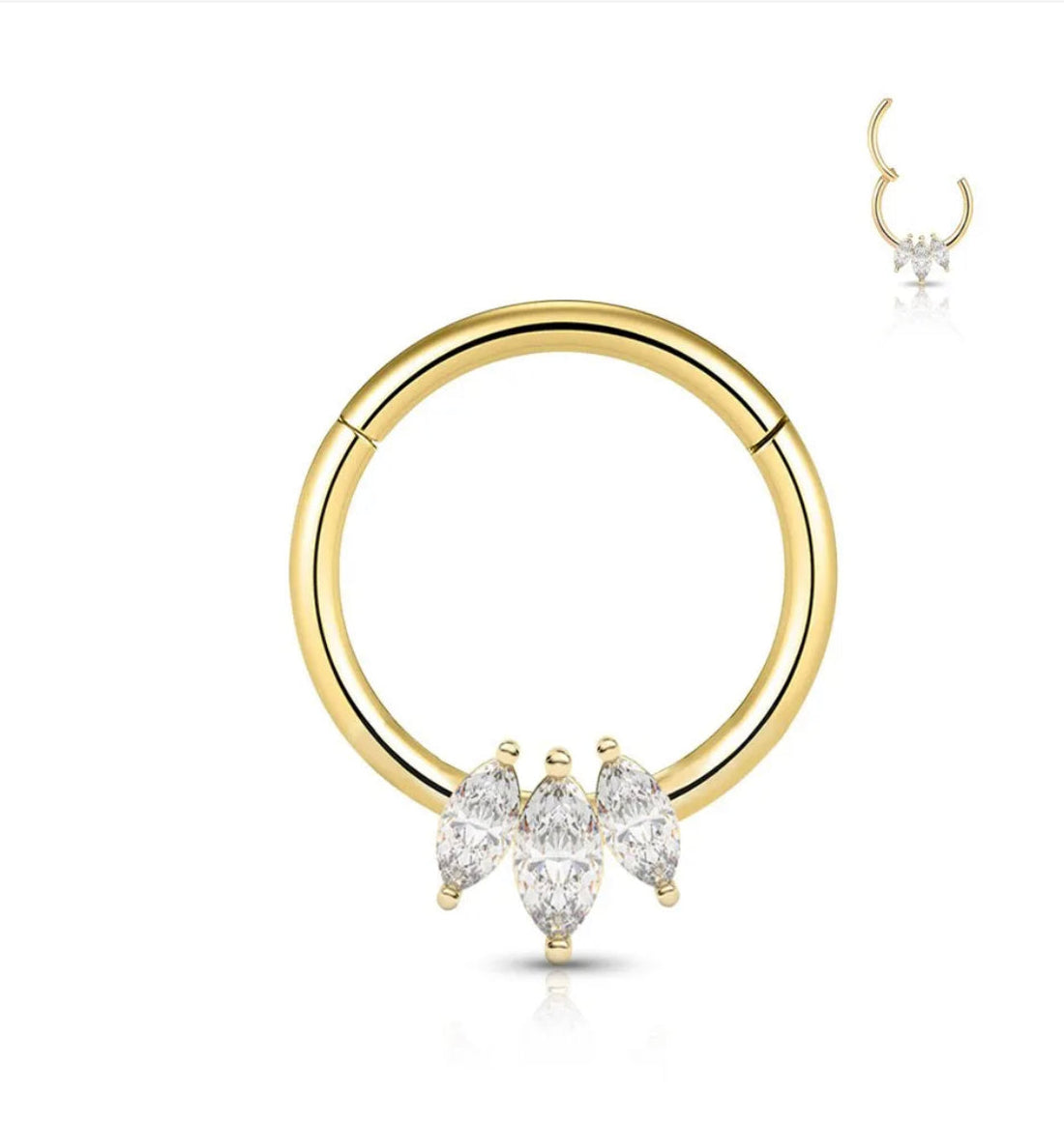 Cerchietto clicker  con zirconi in acciaio 316L - Bilè